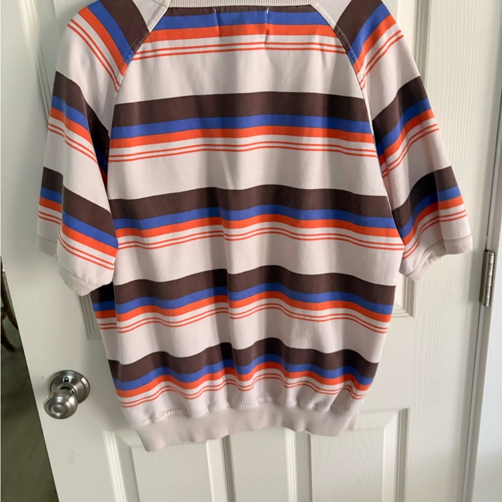 BDG Cream and Brown Striped Sweatshirt